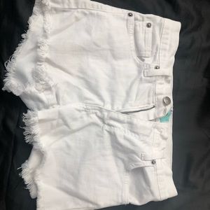 White Jean shorts